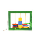 Wooden Parrot Birds Swing Toys Hanging Perch for Parakeets Activiy 20cmx17cm, Pet Birds Supplies