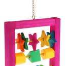 Wooden Parrot Birds Swing Toys Hanging Perch for Parakeets Activiy 20cmx17cm, Pet Birds Supplies