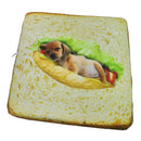 Zipped Delicate Bread Toast Pillow Plush Cushion Pet Cat Mat Kids Stuffed Toys, Washable