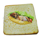 Zipped Delicate Bread Toast Pillow Plush Cushion Pet Cat Mat Kids Stuffed Toys, Washable