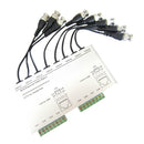 8CH Passive Video Balun CCTV Via Twisted Pairs BNC Male RJ45 Silver