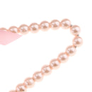 Children Kids Plastic Pearl Beaded Clothes Hangers with Ribbon Bowknot Pink