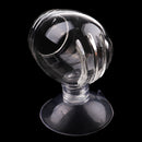 Aquarium Fish Tank Glass Feeding Cup Holder Oval Aquatic Feeder with Sucker