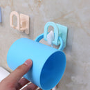 Wall Adhesive Toothbrush Holder Bracket Rinsing Mug Cup Hanger Bathroom Rack