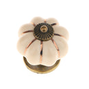 Ceramic Cute Pumpkin Style Kitchen Cabinet Pull Knob Handle Hardware White