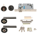 Set Mute Door Handle Lock Deadbolt Lever Door Lock For Wooden Doors Black