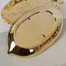 Pineapple Gold Plated Fruit Bowl Dish Food Tray Bowl Jewelry Case 3kg Leaf