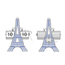 Modern Stylish Eiffel Tower Shaped Retro Flip Down Desk Clock for Office Bedroom Home Decoration Black