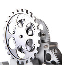 Creative 3D DIY Large Wall Art Rotary Gear Clock Mechanical Calendar for Living Room Home Decorations Silver