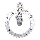 Creative 3D DIY Large Wall Art Rotary Gear Clock Mechanical Calendar for Living Room Home Decorations Silver
