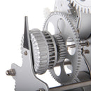 Creative 3D DIY Large Wall Art Rotary Gear Clock Mechanical Calendar for Living Room Home Decorations Silver
