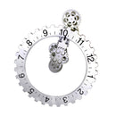 Creative 3D DIY Large Wall Art Rotary Gear Clock Mechanical Calendar for Living Room Home Decorations Silver