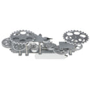 Creative 3D DIY Large Wall Art Rotary Gear Clock Mechanical Calendar for Living Room Home Decorations Silver