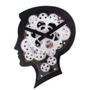 Battery Powered 3D Metal Human Brain Gear Wall Clock Decorative Clock Collectable Gift