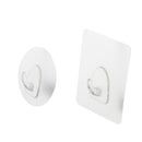 Set 2pcs Adhesive Wall Hook Traceless Sticky Clothes Towel Coat Hanger, Round+Square
