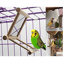 Bird Swing,Parrot Cage Toys, Swing Hanging Play with Mirror for Macaw African Greys Parakeet Cockatoo Cockatiel Conure Lovebirds Canaries 1PC