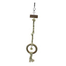 New Pet Parrot Bird Toy Cages Hanging Toys Wood Circle Swing Rope Climb Ladder with Bells