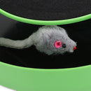 Cat Interactive Toys with a Running Mice and a Scratching Pad,Catch the Mouse,Cat Scratcher Catnip Toy,Green