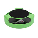 Cat Interactive Toys with a Running Mice and a Scratching Pad,Catch the Mouse,Cat Scratcher Catnip Toy,Green
