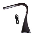 6W Dimmable LED Foldable Rechargable Reading Desk Table Lamp Leather-like Light /w Alarm Clock Calendar Temperature