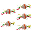 5Pc Cat Scratching Ball Feather Teaser Toy for Cat Kitten
