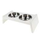 Puppy Dog Pet Cat Litter Food Feeding Weaning Stainless Steel Feeder Bowl