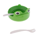 Food-grade Dog Bowl Non-slip Pet Bowl Spill-proof Cat Water Bowl with Suction Cup, Lovely Frog Pattern, Green