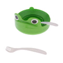 Food-grade Dog Bowl Non-slip Pet Bowl Spill-proof Cat Water Bowl with Suction Cup, Lovely Frog Pattern, Green