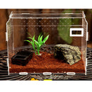 Clear Acrylic Pet Reptile Lizard Transport Breeding Feeding Case 17x17x22cm