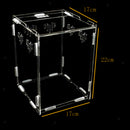 Clear Acrylic Pet Reptile Lizard Transport Breeding Feeding Case 17x17x22cm