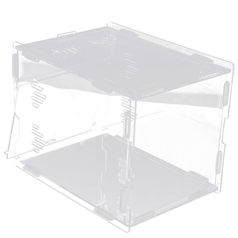 Clear Acrylic Pet Reptile Lizard Transport Breeding Feeding Case 17x17x22cm