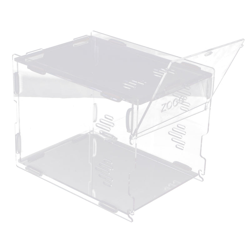 Clear Acrylic Pet Reptile Lizard Transport Breeding Feeding Case 17x17x22cm
