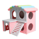 Wooden House Villa Cage Exercise Toys for Hamster Hedgehog Mouse Rat Guinea Pig