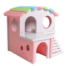 Wooden House Villa Cage Exercise Toys for Hamster Hedgehog Mouse Rat Guinea Pig