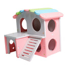 Wooden House Villa Cage Exercise Toys for Hamster Hedgehog Mouse Rat Guinea Pig