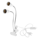 E27 LED Planting Grow Light Clip On Flexible Lamp Holder EU Plug Dual Head