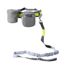 Hands Free Dog Walking Ajustable Leash Lead Waist Bag Running Jogging Gray