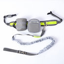 Hands Free Dog Walking Ajustable Leash Lead Waist Bag Running Jogging Gray