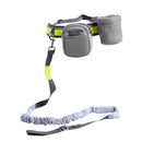 Hands Free Dog Walking Ajustable Leash Lead Waist Bag Running Jogging Gray