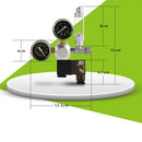 Aluminum Alloy Double-Gauge CO2 Regulator Meter With Co2 Bubble Counter EU