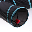 Cat Tunnel, Upgraded Collapsible 4 Way Crinkle Cat Toy Tube with 2 Suspended Ball Toys for Puppy, Cats, Dogs, Rabbits, Indoor/Outdoor Use