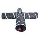 Cat Tunnel, Upgraded Collapsible 4 Way Crinkle Cat Toy Tube with 2 Suspended Ball Toys for Puppy, Cats, Dogs, Rabbits, Indoor/Outdoor Use