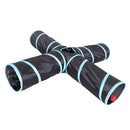 Cat Tunnel, Upgraded Collapsible 4 Way Crinkle Cat Toy Tube with 2 Suspended Ball Toys for Puppy, Cats, Dogs, Rabbits, Indoor/Outdoor Use