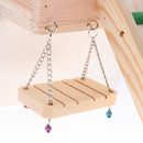 Wooden Platform?Swing and Ladder Set for Mouse, Chinchilla, Rat, Gerbil and Dwarf Hamster, Cage Toy Climbing Kits for Small Animals