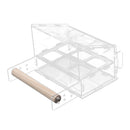 Pet No Mess Bird Feeder Parrot Feeder Cage Mounted for Budgerigar Canary Cockatiel Finch Parakeet Seed Food Container