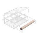 Pet No Mess Bird Feeder Parrot Feeder Cage Mounted for Budgerigar Canary Cockatiel Finch Parakeet Seed Food Container