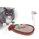 Lovely Cat Kitten Scratch Mat Pad Scratcher Board with Mouse Toy Two Bell Balls