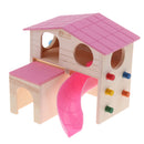Fun Hamster Toy House with Ladder Wooden Cage Pet Small Animals Toy