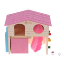 Fun Hamster Toy House with Ladder Wooden Cage Pet Small Animals Toy
