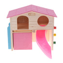 Fun Hamster Toy House with Ladder Wooden Cage Pet Small Animals Toy